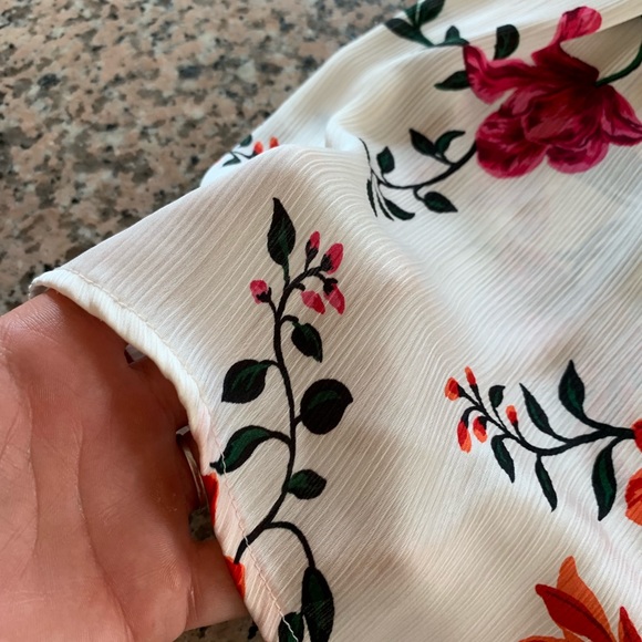 Sheer High Neck Floral Blouse - Picture 2 of 8